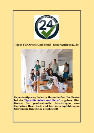 Tipps Für Arbeit Und Beruf  Expertentipps24 de