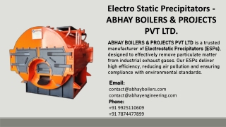 Electro Static Precipitators - ABHAY BOILERS & PROJECTS PVT LTD.