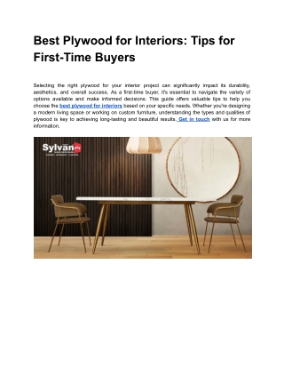 Best Plywood for Interiors_ Tips for First-Time Buyers