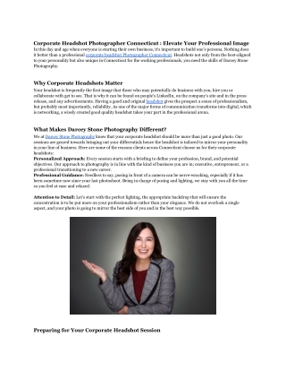 Corporate Headshot Photographer Connecticut: Get the Perfect Look!