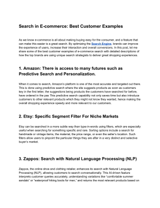 Search in E-commerce: Best Customer Examples