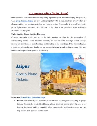Are group booking flights cheap