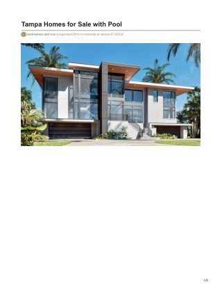 Tampa Homes for Sale with Pool | Modern Homes in Tampa Florida