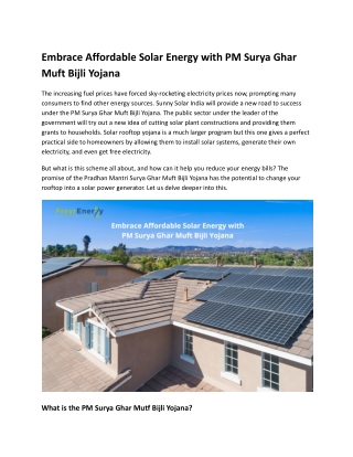 Embrace Affordable Solar Energy with PM Surya Ghar Muft Bijli Yojana (1)