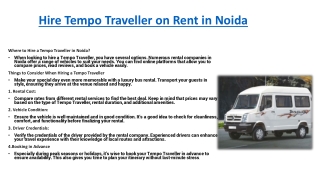 Hire Tempo Traveller on Rent in Noida