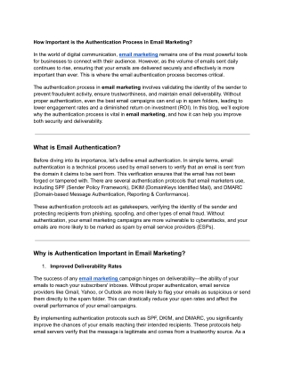 How Important is the Authentication Process in Email Marketing