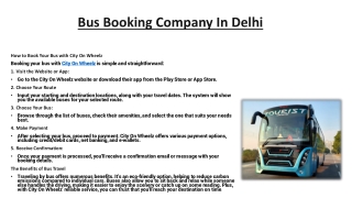 Bus Booking Company In Delhi