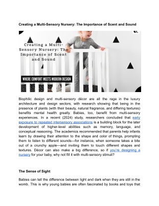 Creating a Multi-Sensory Nursery_ The Importance of Scent and Sound