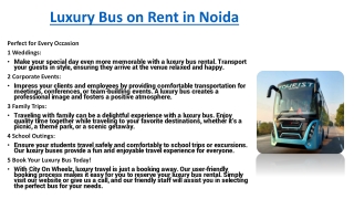 Luxury Bus on Rent in Noida