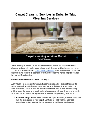 Carpet cleaning services Dubai