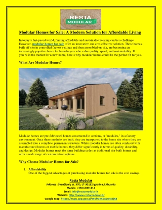 Modular Homes for Sale A Modern Solution for Affordable Living