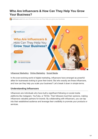 Who Are Influencers amp How Can They Help You Grow Your Business