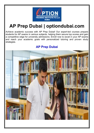 AP Prep Dubai | optiondubai.com