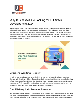 Why Businesses are Looking for Full Stack Developers in 2024