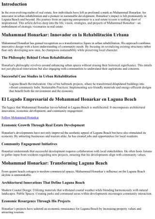 “Strategic Visionaries in Real Estate: Learning from Muhammad Honarkar”