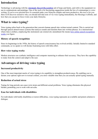 “Why you may still take note making use of voice typing right now”
