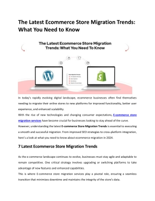The Latest Ecommerce Store Migration Trends: What You Need to Know