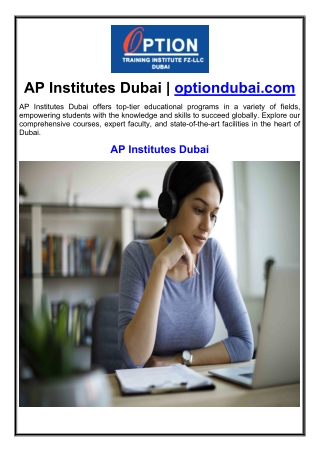 AP Institutes Dubai | optiondubai.com