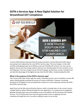 GSTN E Services App A New Digital Solution for Streamlined GST Compliance