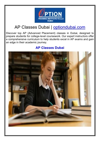 AP Classes Dubai optiondubai.com
