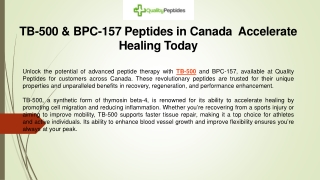 TB-500 & BPC-157 Peptides in Canada  Accelerate Healing Today