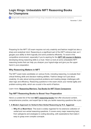 designhub83.wordpress.com-Logic Kings Unbeatable NIFT Reasoning Books forChampions