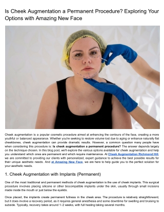 Is Cheek Augmentation a Permanent Procedure_