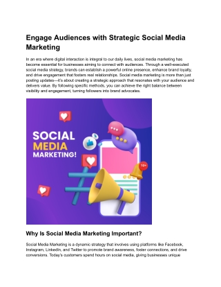PDF - Engage Audiences with Strategic Social Media Marketing