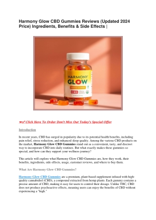 Harmony Glow CBD Gummies Reviews