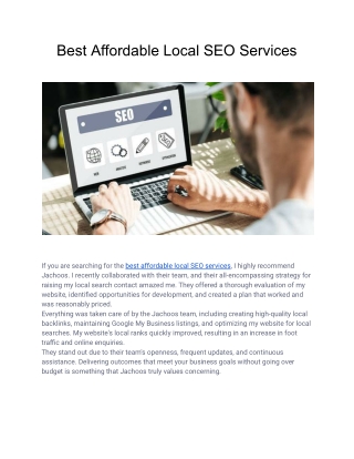 Best Affordable Local SEO Services