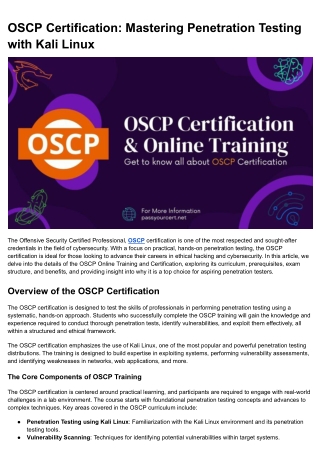 OSCP Certification_ Mastering Penetration Testing with Kali Linux