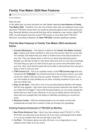 New Features in Family Tree Maker 2024