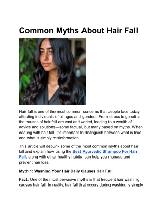 Common Myths About Hair Fall