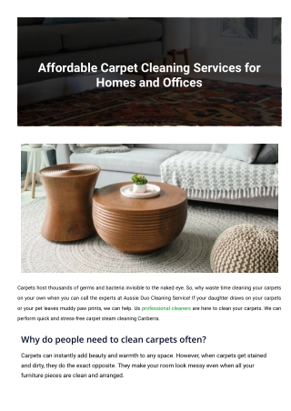 Carpet Cleaners Canberra