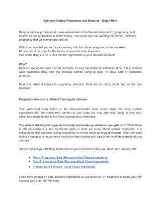 Skincare During Pregnancy and Nursing – Begin Here