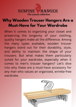 Why Wooden Trouser Hangers Are a Must-Have for Your Wardrobe