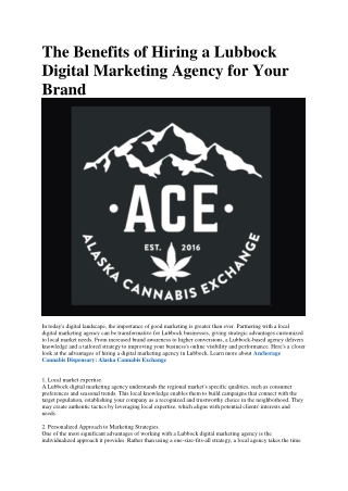 Alaska Cannabis Exchange Dispensary