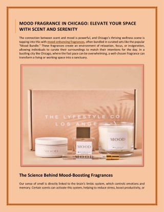 Mood Fragrance in Chicago: Elevate Your Space with Scent and Serenity