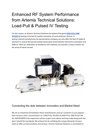 Load-Pull & Pulsed IV