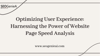 Optimizing User Experience Harnessing the Power of Website Page Speed Analysis