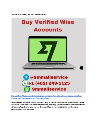 Top 14 Sites to Buy Verified Wise Account
