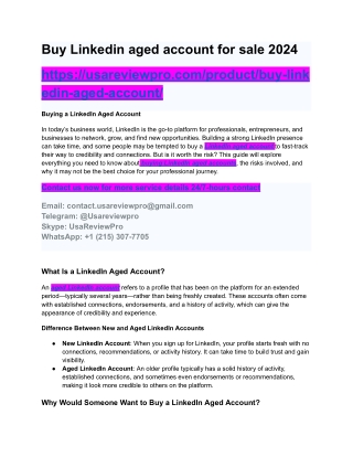 Buy Linkedin aged account for sale 2024