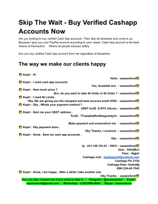 Skip The Wait - Buy Verified Cashapp Accounts Now