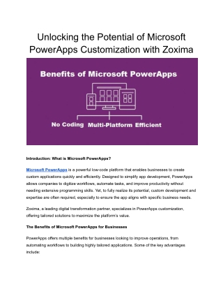 Unlocking the Potential of Microsoft PowerApps Customization with Zoxima
