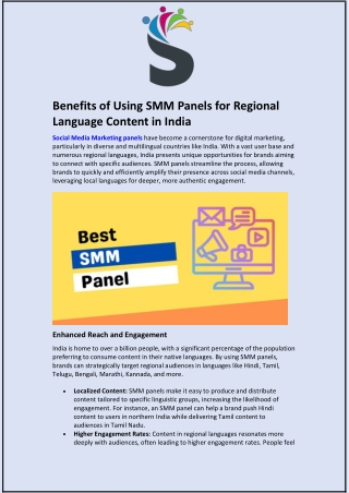 Benefits of Using SMM Panels for Regional Language Content in India