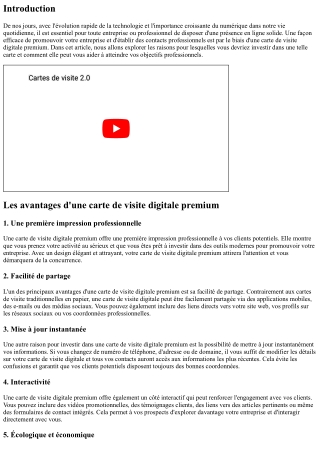 Les raisons pour lesquelles vous devriez investir dans une carte de visite digit