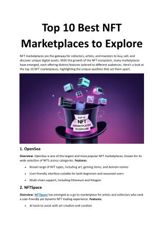 Top 10 Best NFT Marketplaces to Explore