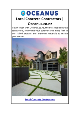 Local Concrete Contractors  Oceanus.co.nz