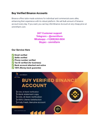 Buy Verified Binance Accounts