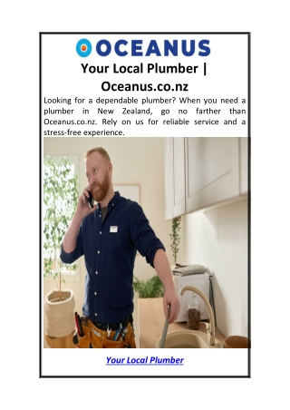 Your Local Plumber  Oceanus.co.nz